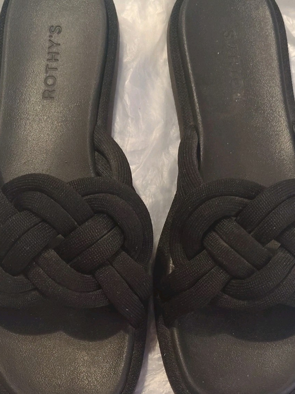 Rothy's Black Knotted Slide Mules